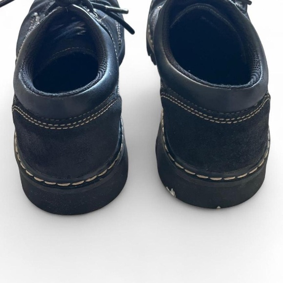 Skechers 90s Vintage Black Oxford Lace Up Chunky Heel Shoes - Picture 5 of 7